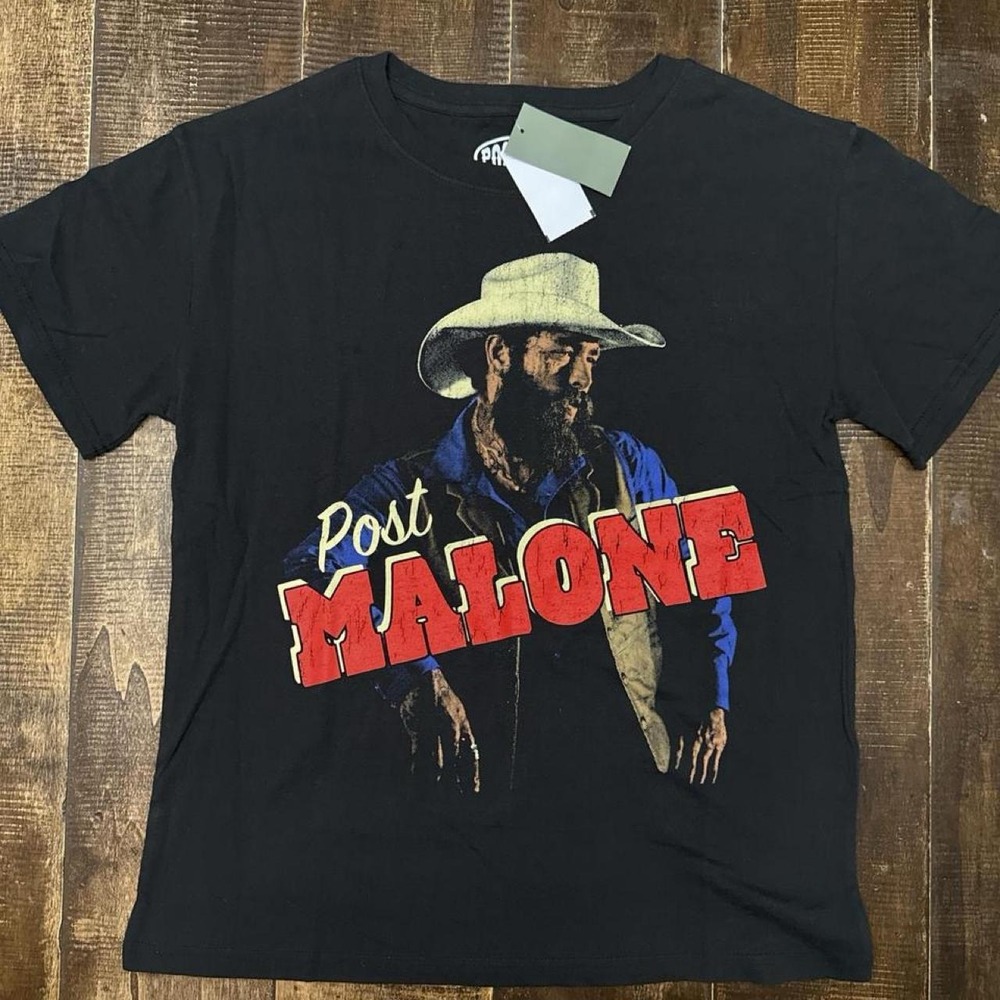 Posty Co. Post Malone Black Cotton Graphic Band  Tee T-Shirt